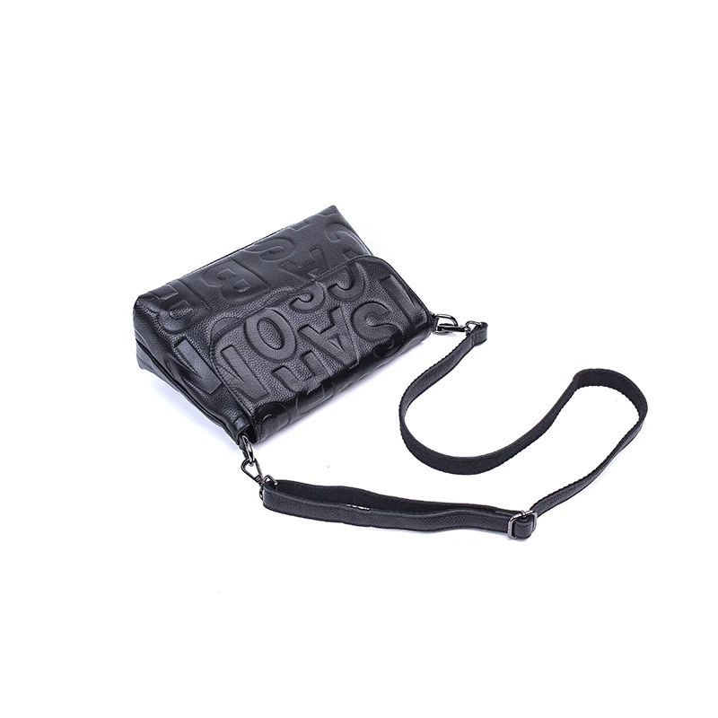 Сумка мессенджер из натуральной кожи с рельефными буквами 26*19*8 см|genuine leather shoulder