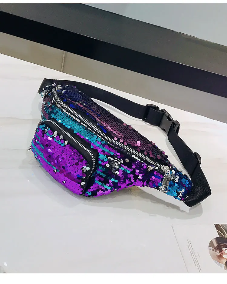 Ainvoe 2018 Новое поступление высокое качество двойной цвет пайетки поясная сумка Деньги телефон путешествия удобный Фанни мульти-функция
