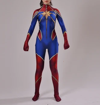 

Captain Marvel Costume Female Ms Marvel Superhero Costume Cosplay Comic Halloween Costume Print style Custom Made Available