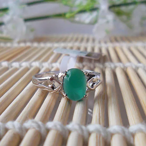 

LANZYO 925 Sterling Silver Rings Natural Chalcedony Gemstone Fine Jewelry Birthday for Women Rings SPORT STYLE