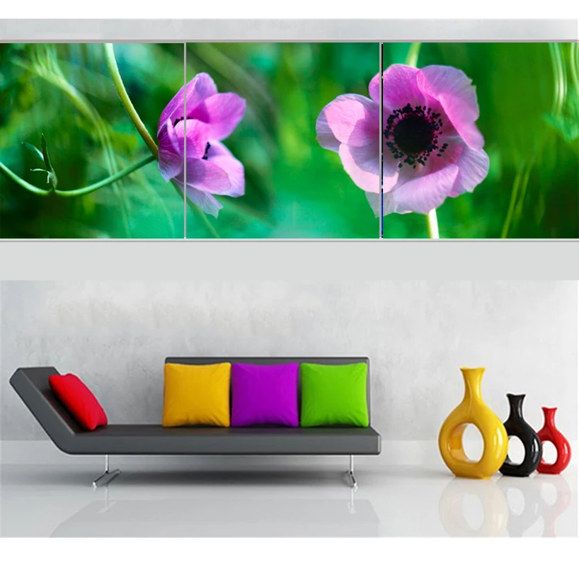 

Triptych flower picture,DIY 5D Diamond Painting Cross Stitch Diamond Embroidery Patterns rhinestones Diamond Mosaic ZC112