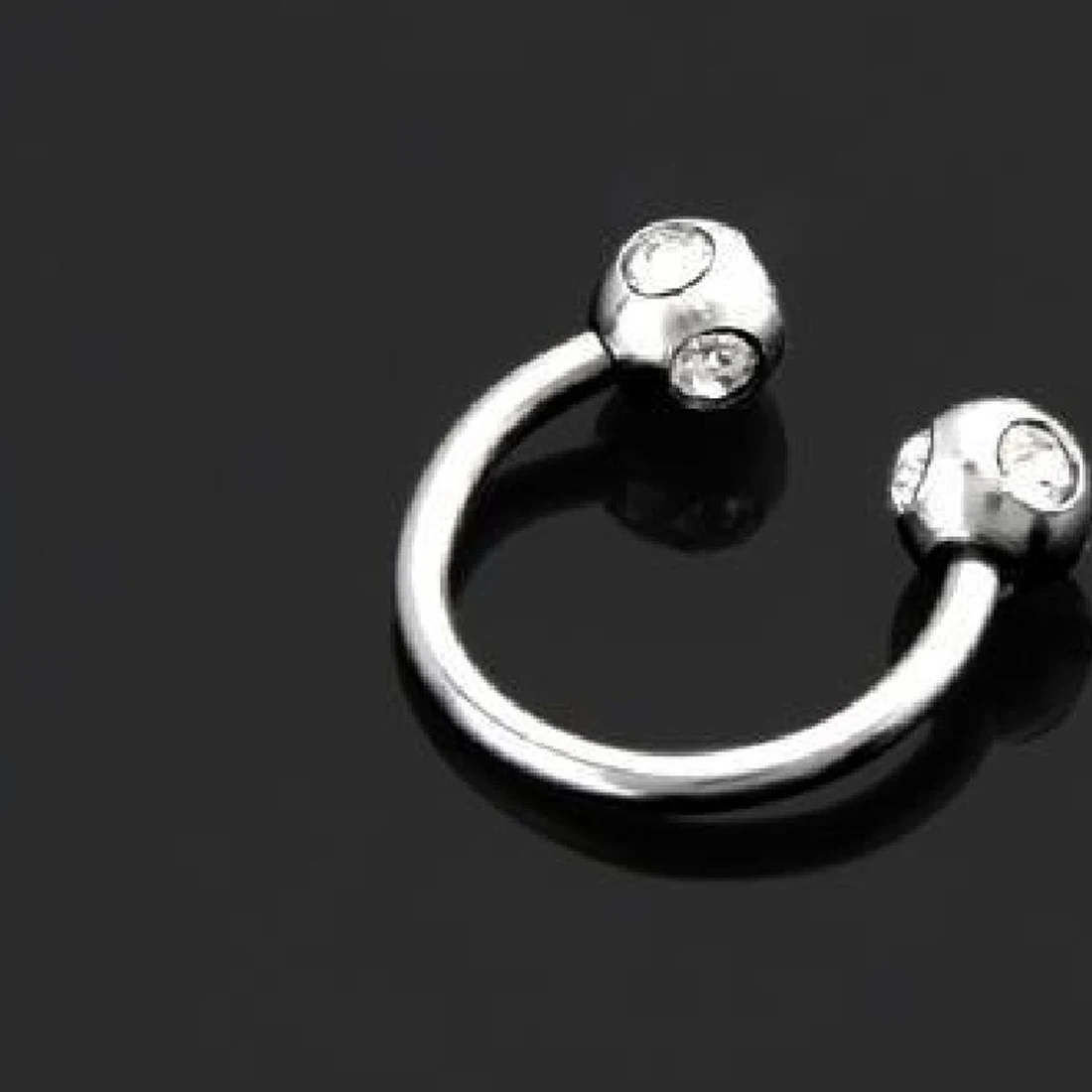 

Cool Design Labrets Horseshoe Shaped Clear Crystal Stainless Steel Lip Bar Ring Simple Durable Studs Body Piercing Decoration