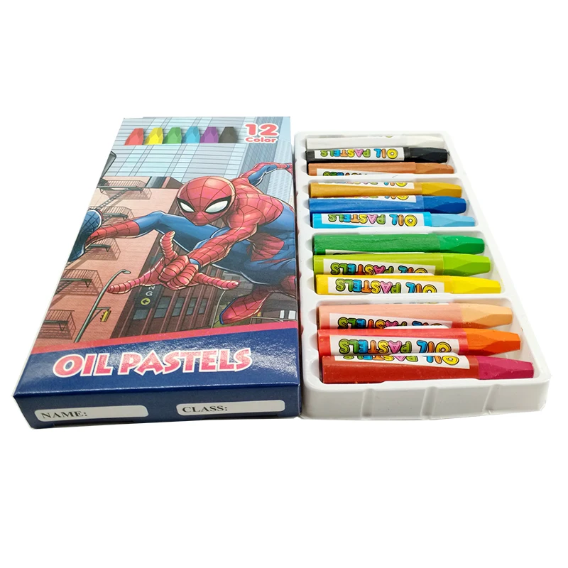 

12pcs/Set Cartoon spiderman crayon Colored Pencils Kids Drawing Writing High Quality Children Pencils School Study Useful tool