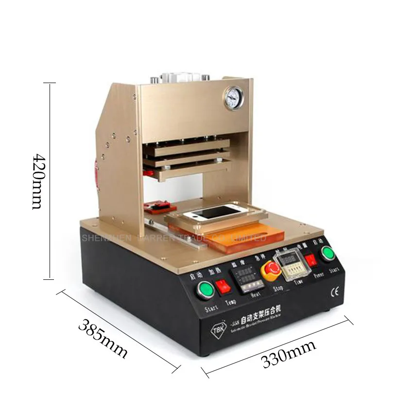 Tbk-558a автоматические пневматические Давление Экран машины держатель машины, ламинатор сепаратор встроенный воздушный компрессор 350 Вт