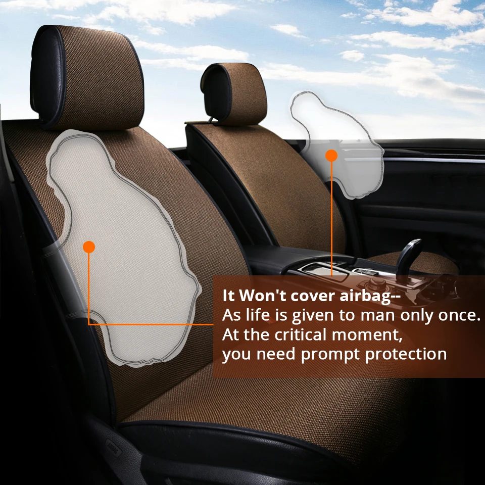 Buy Partol Breathable Flax Car Seat Cover Pad Universal Automobile Seat Covers Auto Seat Cushion Protector Car Interior Accessories