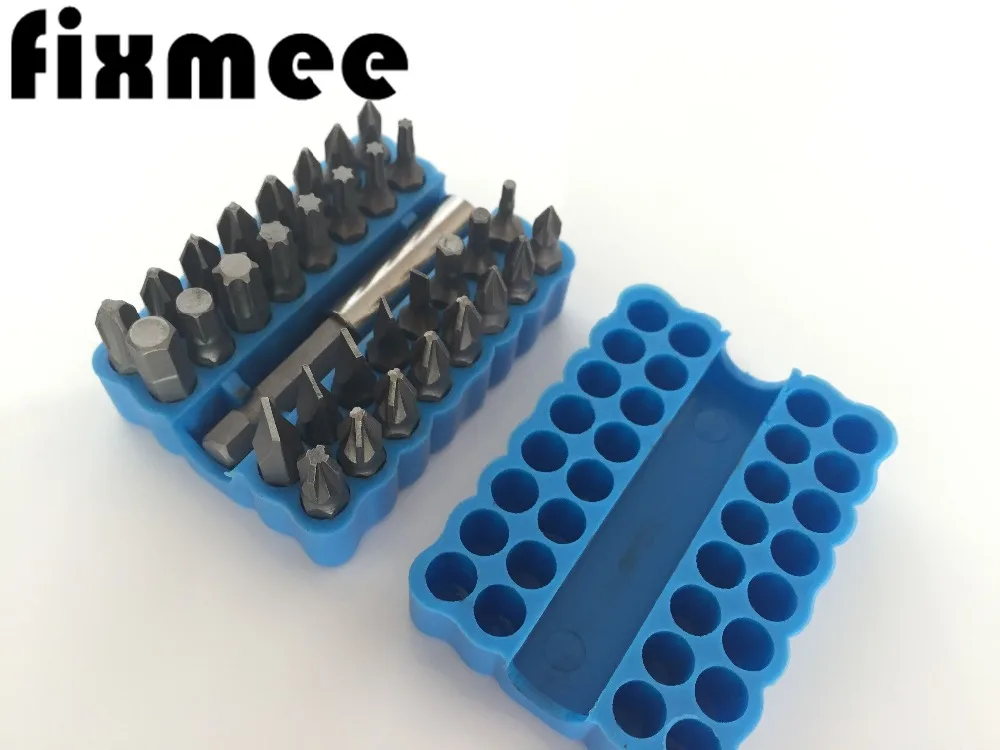 

33pc Security Bit Set Tamper Proof Screwdriver Bit Tool Holder Torx Star Hex 60mm Hex Shank Magnetic Holder CR-V Hex Bit Tip Set