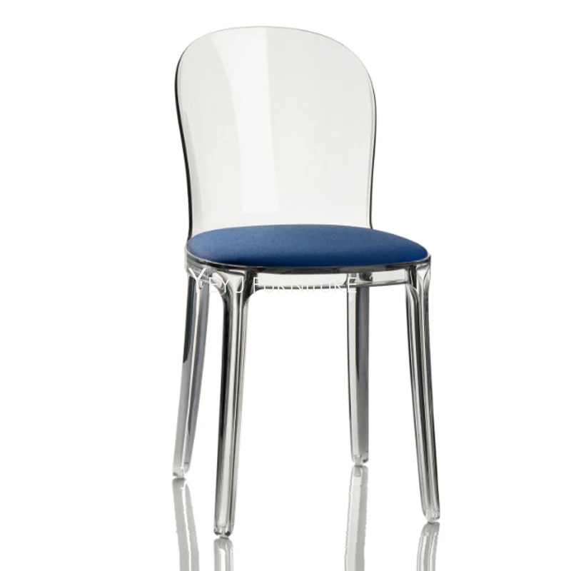 Современный дизайн прозрачный обеденный стул с или без подушки, мягкий кристалл прозрачный акриловый досуг кафе чердак стул 2 шт