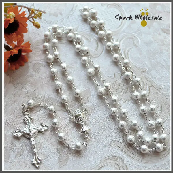 12pcs/lot Religious Gifts Women's Wedding Rosary Necklace