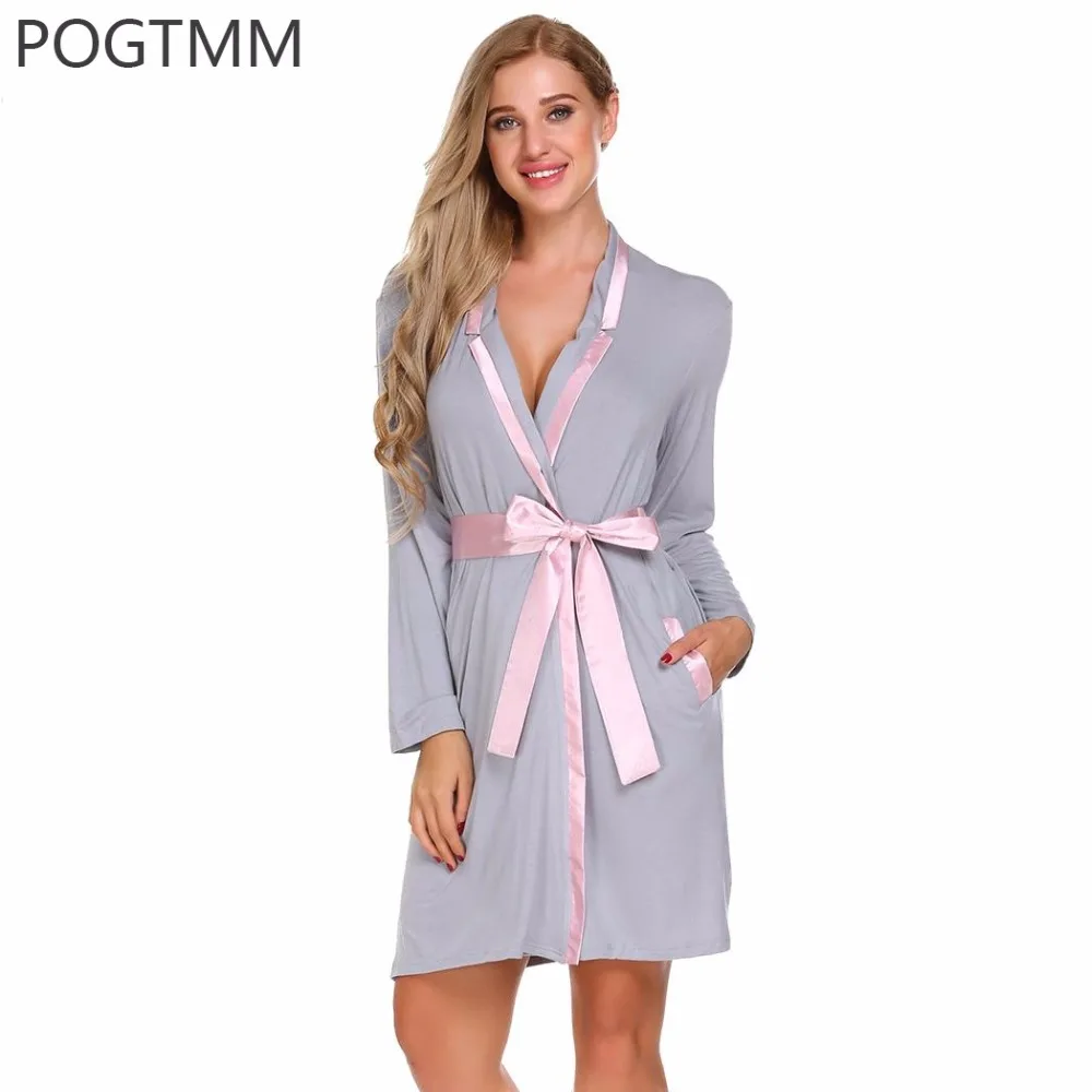 Sleepwear Robe Women Spring Autumn Short Dressing Gown Female Long
