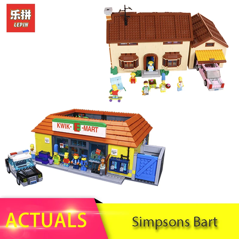 

16004 16005 316pcs Simpsons Bart Homer the Kwik-E-Mart Model Building Blocks Bricks Toys for children Christmas 71016