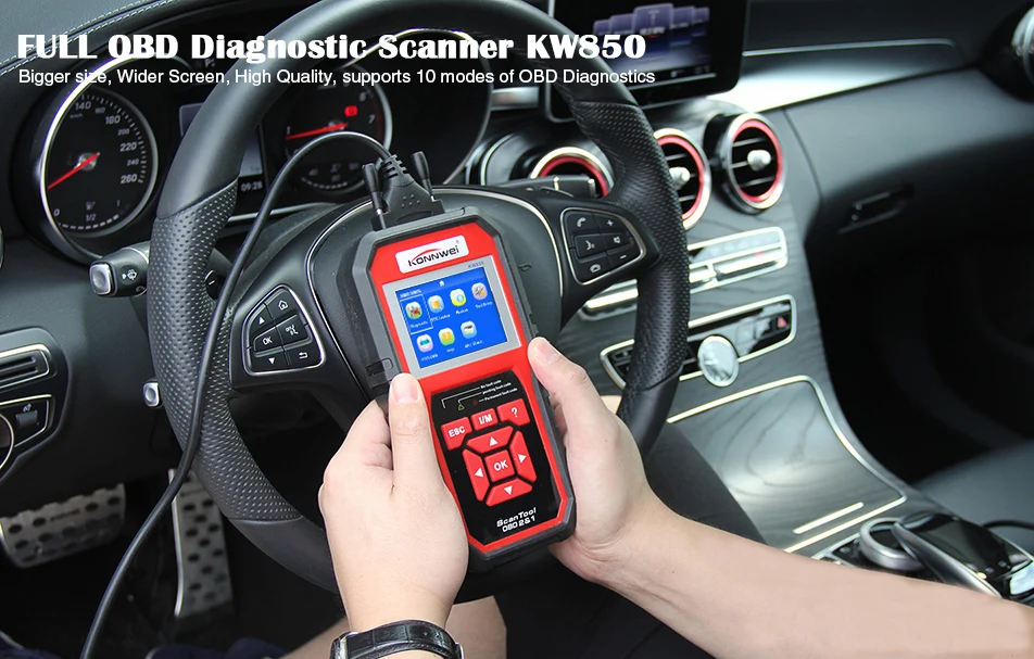 KONNWEI KW850 obd2 автоматический диагностический сканер полный OBD 2 OBDII код считыватель сканер автомобильный диагностический инструмент может один клик I/M готов