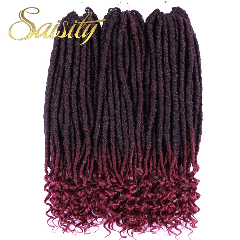 Saisity Faux locs Curly Jumbo DREAD косички волосы для наращивания 20 дюймов синтетические мягкие натуральные Loc прическа крючком волосы