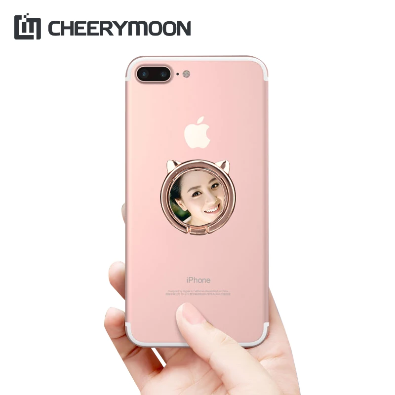 CHEERYMOON Old Catney Series Mirror Universal Mobile Phone Ring Stand Metal Finger Grip For iPhone Samsung Magnetic Holder