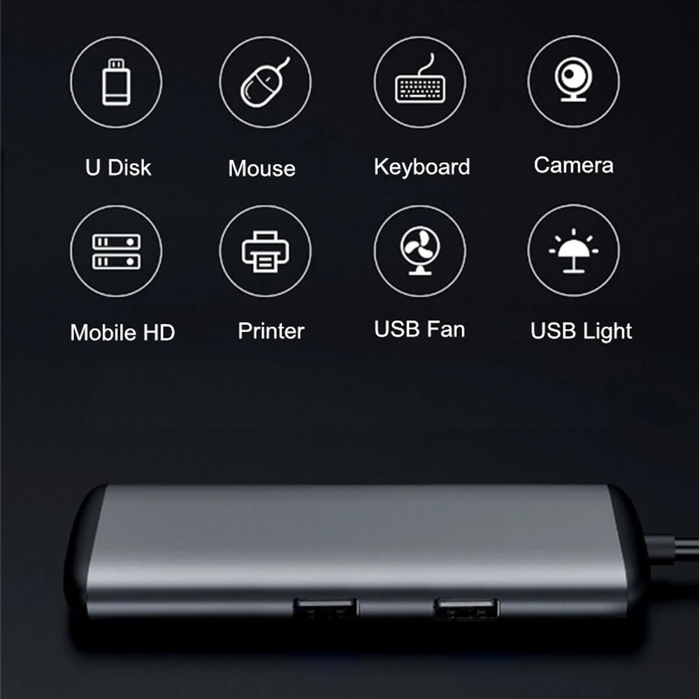 Youpin Hagibis 6 в 1 Type c к HDMI USB 3 0 TF SD кардридер PD зарядный адаптер концентратор для iPhone