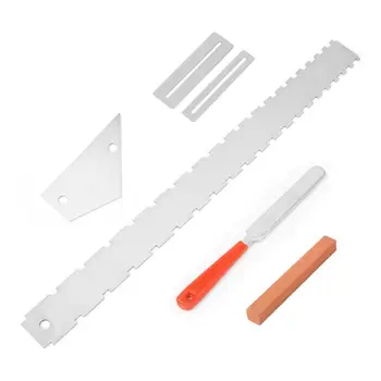 

6Pcs Steel Guitar Fret Repairing Tool Set Silver Cleaning Polish File Protector Fretboard Guard Protector Fretwire File