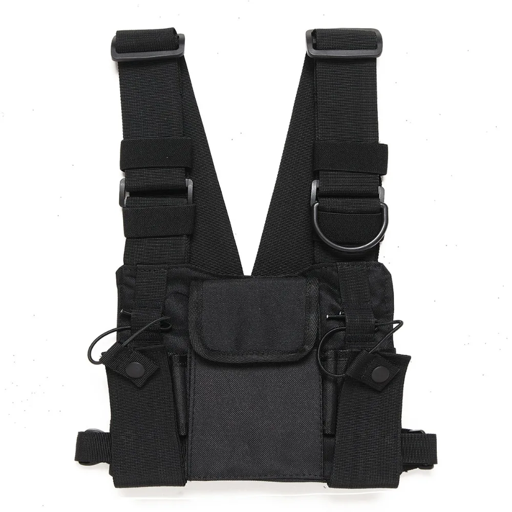 Radio Chest Harness Chest Front Pack Pouch Holster Vest Rig Carry Cade for Two Way Radio