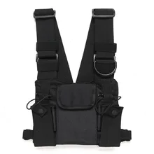 Radio Chest Harness Chest Front Pack Pouch Holster Vest Rig Carry Cade for Two Way Radio