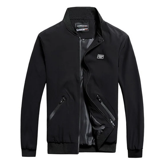 LOMAIYI, большой размер 8XL, мужская куртка-бомбер, Мужская демисезонная повседневная куртка, мужская приталенная ветровка, мужская бейсбольная куртка BM281 - Цвет: black