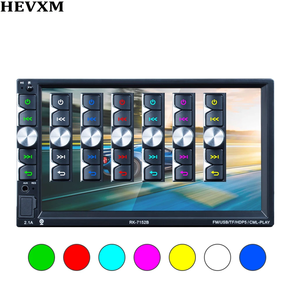 

HEVXM 2Din Car Radio 7" Touch In Dash Auto audio Player MP5 Player Autoradio Bluetooth Rear View Camera Steering Wheel Control