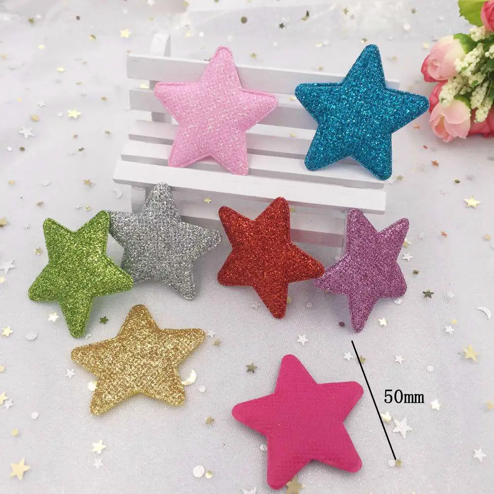 20 шт 50 мм милые мягкие блестки звезда аппликация для одежды Швейные принадлежности DIY патчи A32A