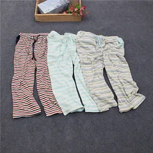 Для женщин пижамные штаны в полоску Штаны Пижама до середины икры Длина штаны в полоску