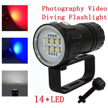 

LED Photography Video Diving Flashlight 6x XHP70 / 90 LED light 20000LM underwater 100m waterproof Tactical torch Lamp