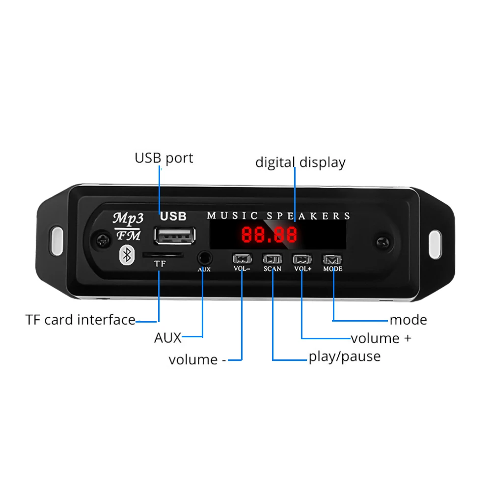 Kebidu автомобильный аудио USB TF FM Радио MP3 модуль беспроводной Bluetooth 12 в MP3 WMA декодер доска MP3-плеер с пультом дистанционного управления для автомобиля