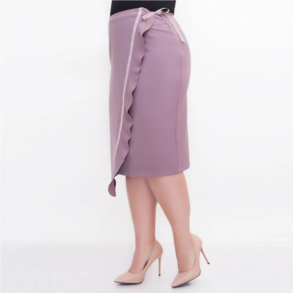 Плюс Размеры женские офисные юбки, большой размер ПР ткань модные элегантные миди-юбки 2018 Высокая Талия Bodycon тонкий краткое носить на