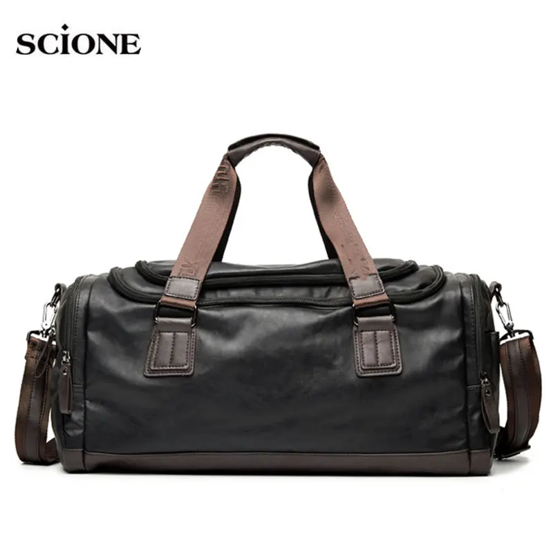 Buy 2018 Men's Leather Gym Bag Sports Bags Duffel