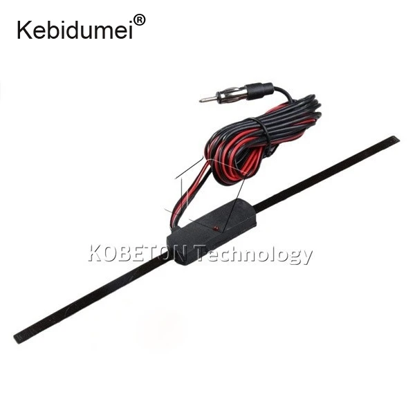 

kebidumei Car FM Radio Antenna Car Windshield Electronic Mount Self Adhesive TV Antenna Aerial Universal 12V