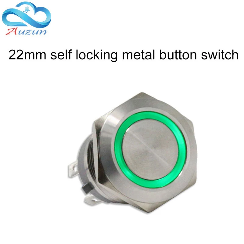 Buy 22 mm self locking metal button short of large