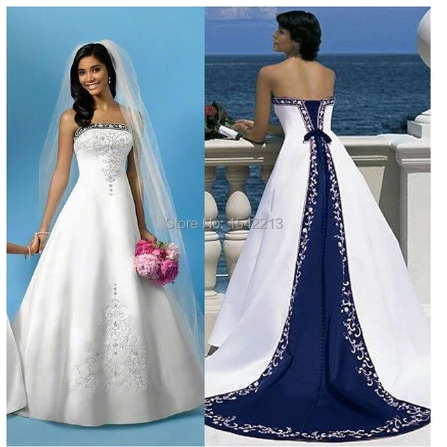 blue wedding dresses plus size