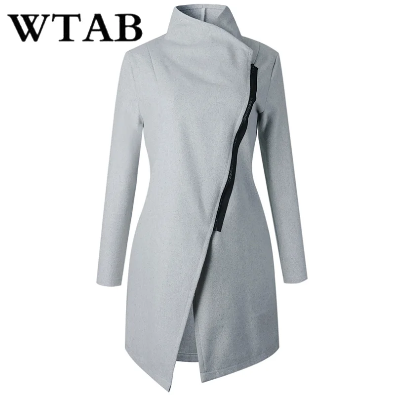 WTAB casual women jacket 2018 autumn winter coat female Zippers Outerwear thicken woolen coats slim veste femme hiver jacket