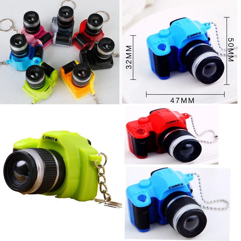 Simulação slr câmera chaveiros led luminoso som brilhante pingente carro chaveiros crianças