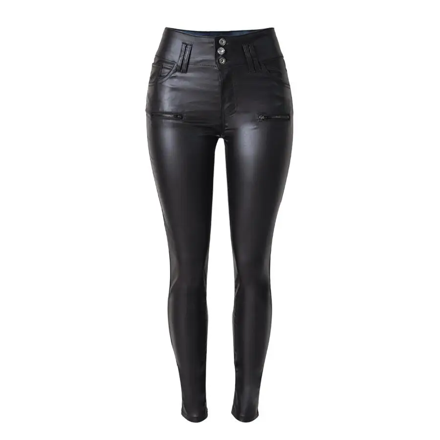 plus size high waisted leather pants
