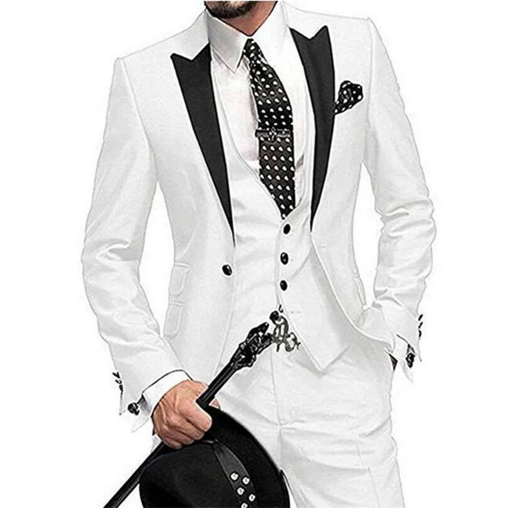 16 Colours 2020 Men Wedding Suits with Pants 3 Piece Tuxedo Man Slim Fit Prom Costume Homme(Jacket+Pants+Vest) | Мужская одежда