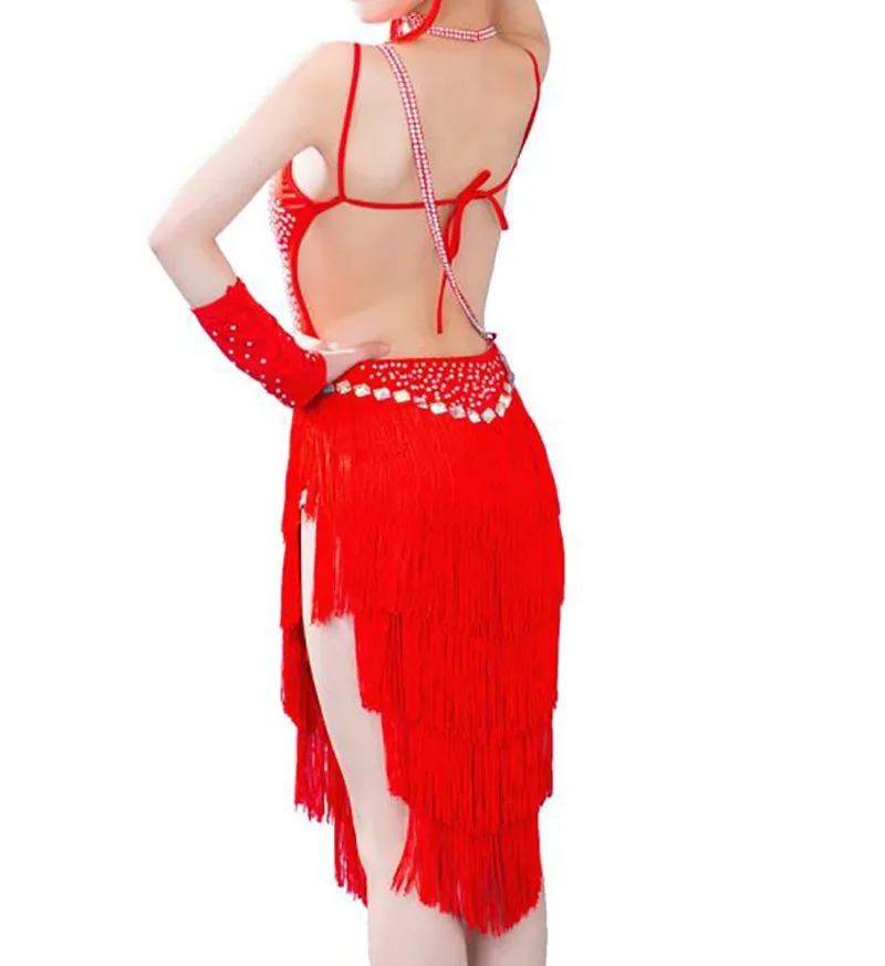 Латинская юбка для девочек высокого качества на заказ профессиональный кисточкой костюм для румбы детей бахрома соревнований танцевальное платье для латинских танцев