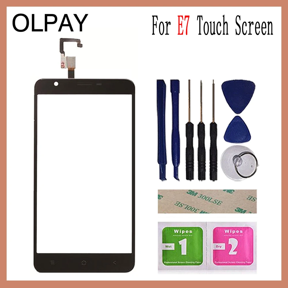 

OLPAY 5.5" For Blackview E7 E7S E 7 Touch Screen Glass Digitizer Panel Mobile Lens Sensor Tools Free Adhesive And Wipes