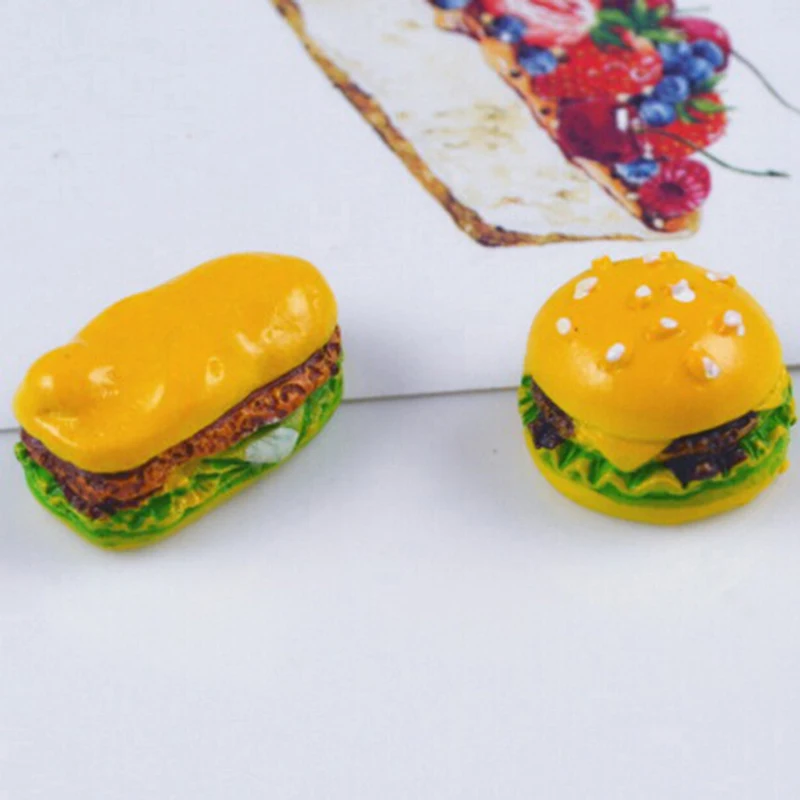 

Hamburger 2/5pcs Resin Flatback Cabochon Miniature Food Art Supply Decoration Charm DIY Craft
