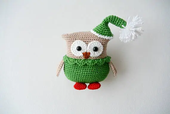 Игрушки для вязания крючком amigurumi Рождественская Сова Пингвин колокольчик и