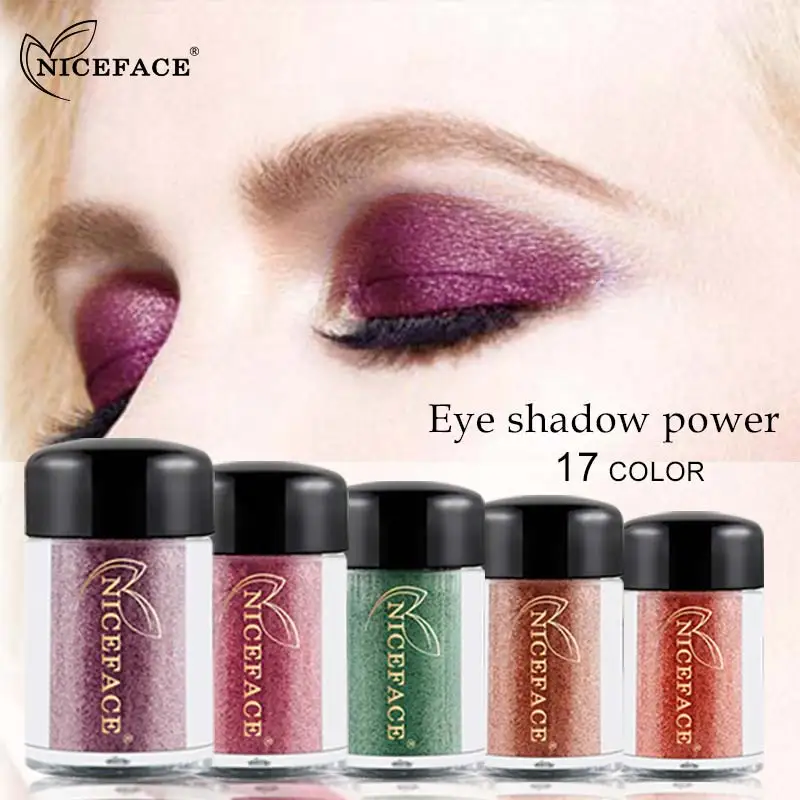 NICEFACE блестящие макияж Блеск Loose Powder EyeShadow блеск кристаллов Тени металлик один