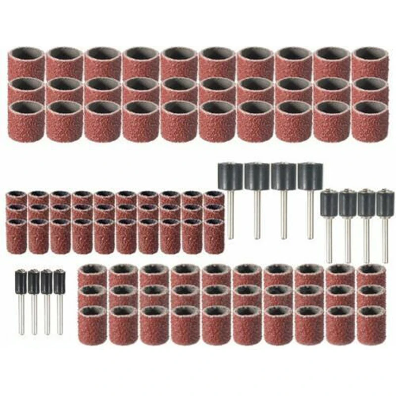 

Sleeves Sanding Kit Mandrel For Rotary Tool Carborundum 80 Grit Sanding Drum Durable Practical Hot Pro 102Pcs/Set