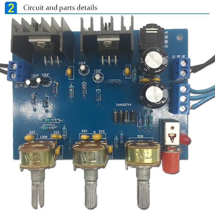 CLAITE TDA2030A двухканальный проводной мини-усилитель наборы динамиков DIY цифровой Fever электронные детали в сборе 3,5 мм 220 В