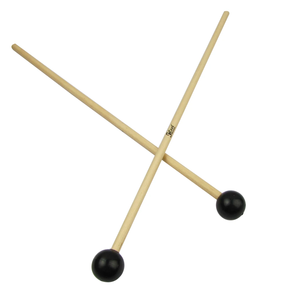 New 1 Pair Glockenspiel Xylophone Bells Sticks Mallets Maple Wood Handle &Black Nylon Head for