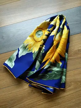 

2019 new arrival fashion classic flower pattern 100% silk scarf 90*90 cm square shawl twill wrap for women free shipping