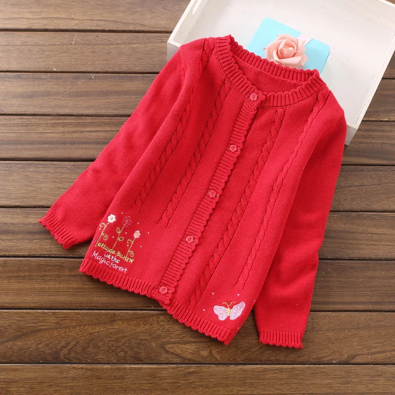 Модные кардиганы для девочек, детская одежда, Свитера для девочек 2-6 лет, C8066