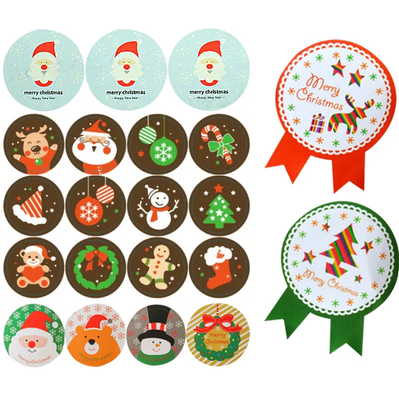 

5 Sheets Santa Deer Seal Paper Stickers Decorative DIY Sealing Sticker For Christmas Wedding Candy Cookie Package Adhesive Label