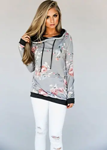 Autumn Fashion Women's Long Sleeve Hooded Sweatshirt