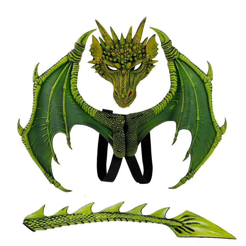Animal Cospty Dragon Costume Purim Christmas Gift Carnival Party Kids Cosplay Set Wing and Tail Children's day faucet |