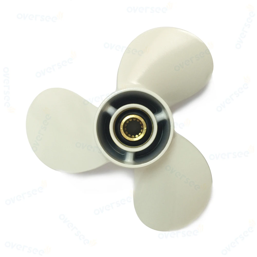 OVERSEE Aluminum Propeller  362-64108-0-1 3X9.2X9.8 Right White 9.9, 15, 18 HP For Fitting TOHATSU Outboard 